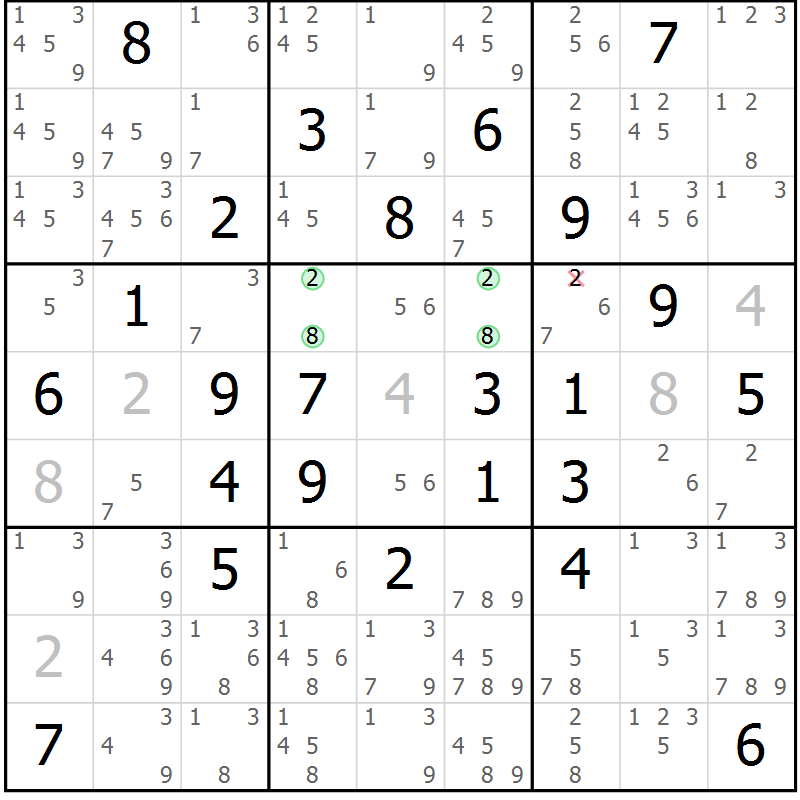 Position des candidats pour la solution de la Gr 75 page 78 du magazine de sudoku Maestro n° 085