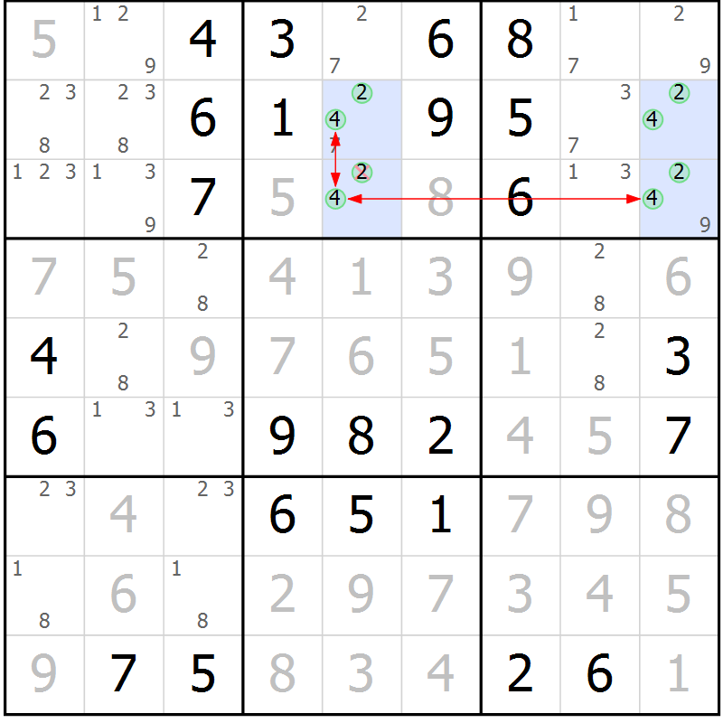 Position des candidats pour la solution de la Gr 11 page 14 du magazine de sudoku Maestro n° 086