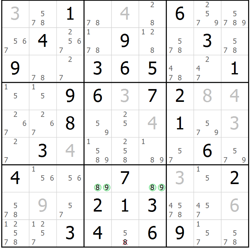 Position des candidats pour la solution de la Gr 12 page 15 du magazine de sudoku Maestro n° 086