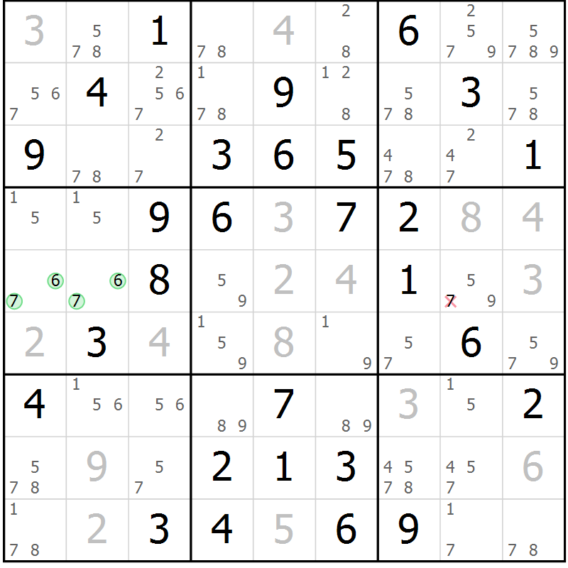 Position des candidats pour la solution de la Gr 12 page 15 du magazine de sudoku Maestro n° 086