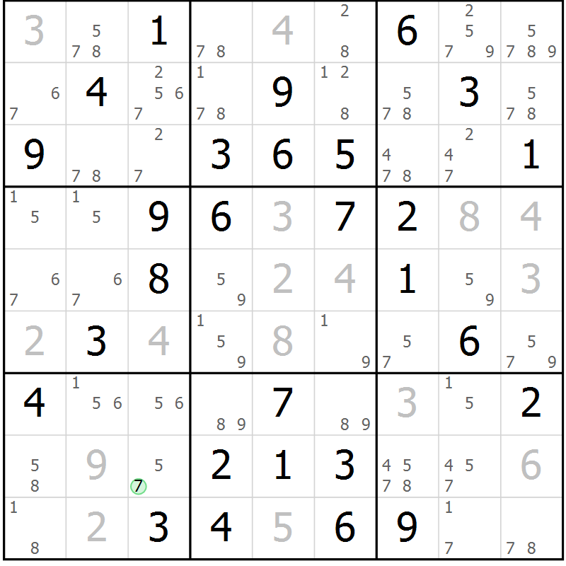 Position des candidats pour la solution de la Gr 12 page 15 du magazine de sudoku Maestro n° 086