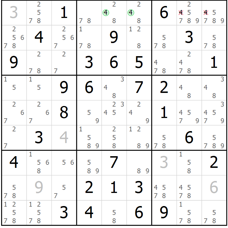 Position des candidats pour la solution de la Gr 12 page 15 du magazine de sudoku Maestro n° 086