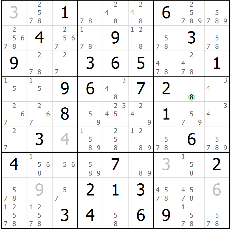 Position des candidats pour la solution de la Gr 12 page 15 du magazine de sudoku Maestro n° 086