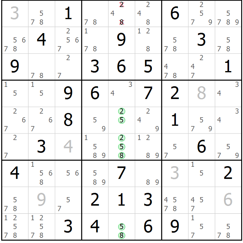 Position des candidats pour la solution de la Gr 12 page 15 du magazine de sudoku Maestro n° 086