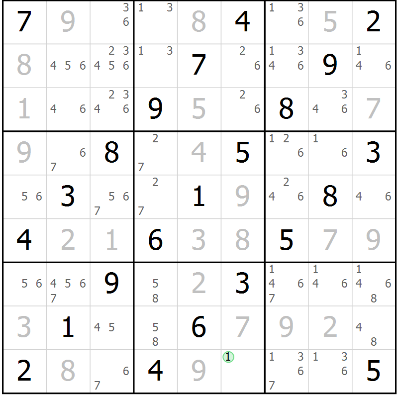 Position des candidats pour la solution de la Gr 14 page 17 du magazine de sudoku Maestro n° 086