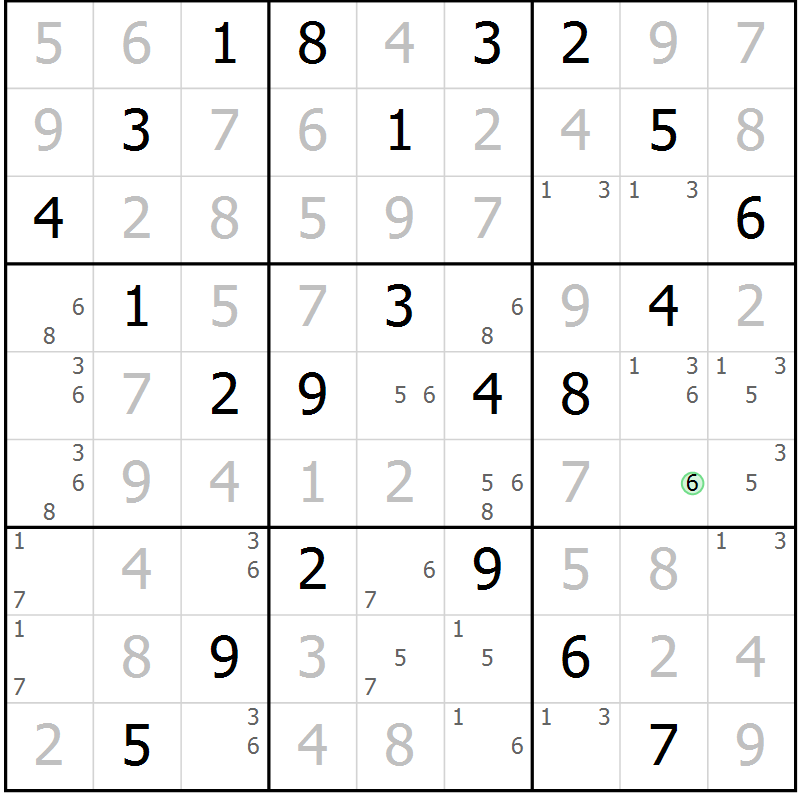 Position des candidats pour la solution de la Gr 16 page 19 du magazine de sudoku Maestro n° 086