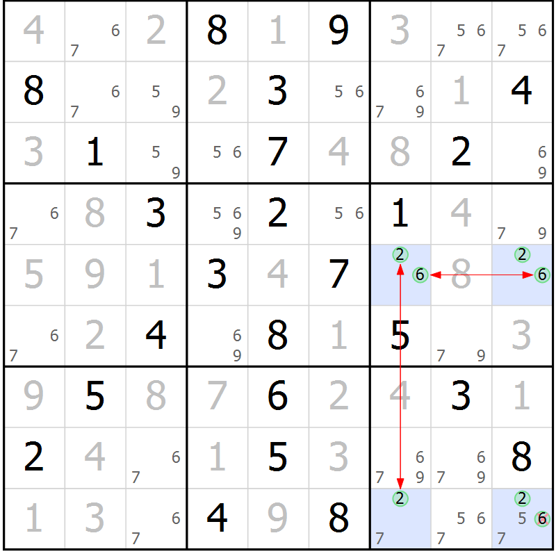 Position des candidats pour la solution de la Gr 24 page 27 du magazine de sudoku Maestro n° 086