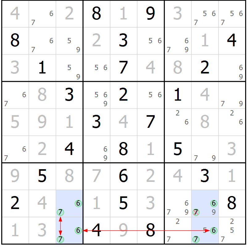 Position des candidats pour la solution de la Gr 24 page 27 du magazine de sudoku Maestro n° 086