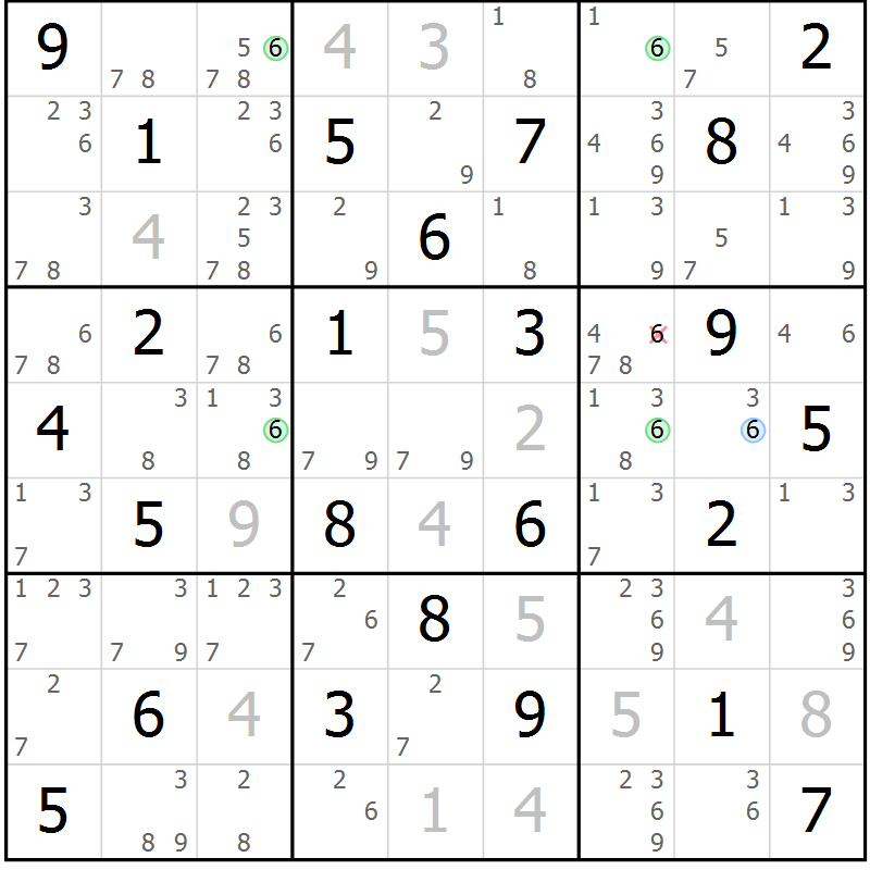 Position des candidats pour la solution de la Gr 26 page 29 du magazine de sudoku Maestro n° 086