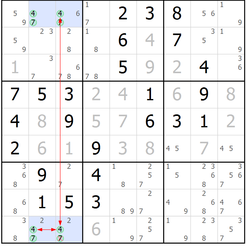 Position des candidats pour la solution de la Gr 3 page 6 du magazine de sudoku Maestro n° 086