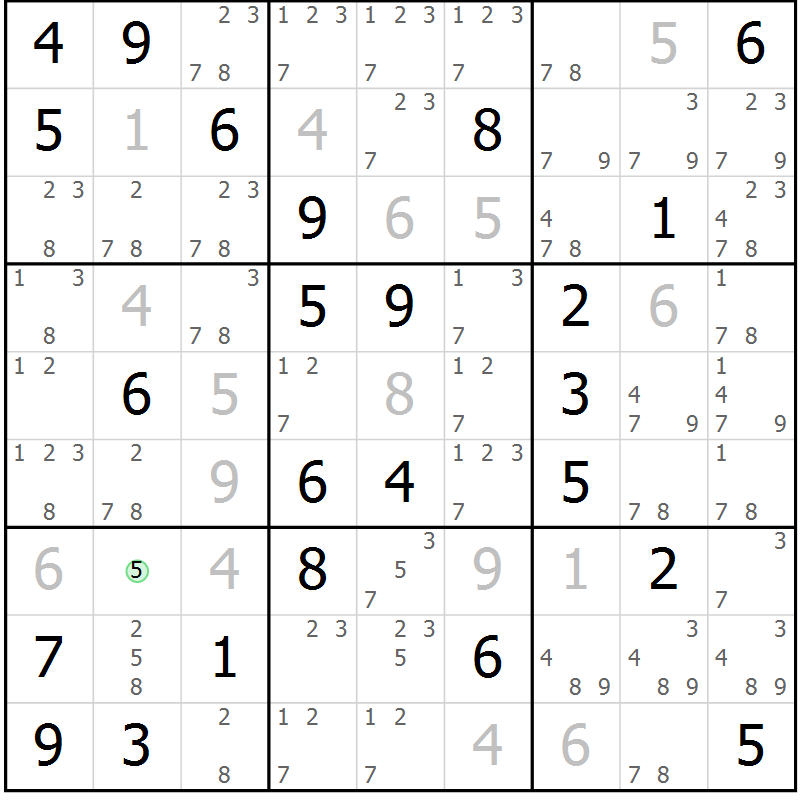 Position des candidats pour la solution de la Gr 31 page 34 du magazine de sudoku Maestro n° 086
