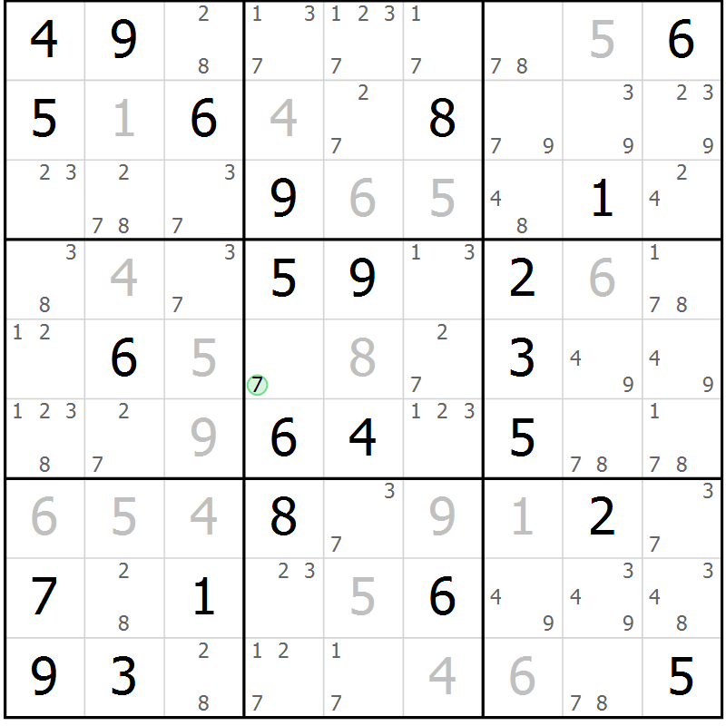 Position des candidats pour la solution de la Gr 31 page 34 du magazine de sudoku Maestro n° 086