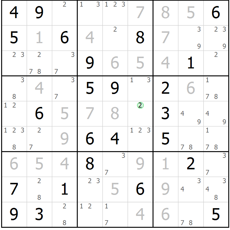 Position des candidats pour la solution de la Gr 31 page 34 du magazine de sudoku Maestro n° 086