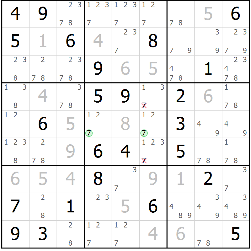 Position des candidats pour la solution de la Gr 31 page 34 du magazine de sudoku Maestro n° 086