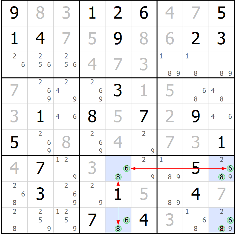 Position des candidats pour la solution de la Gr 32 page 35 du magazine de sudoku Maestro n° 086