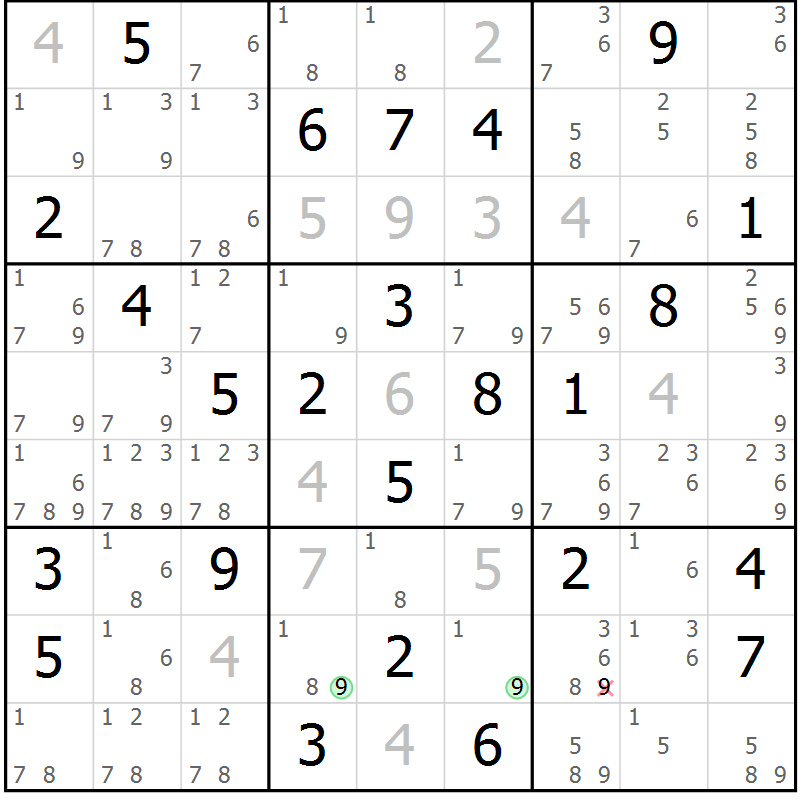 Position des candidats pour la solution de la Gr 34 page 37 du magazine de sudoku Maestro n° 086