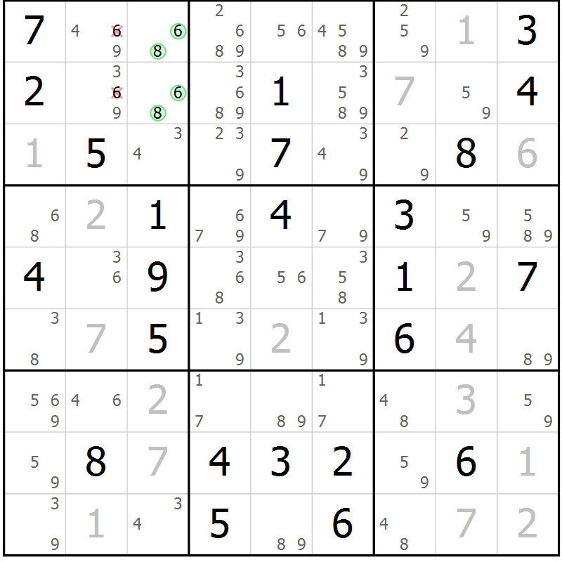 Position des candidats pour la solution de la Gr 37 page 40 du magazine de sudoku Maestro n° 086