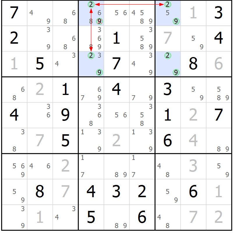 Position des candidats pour la solution de la Gr 37 page 40 du magazine de sudoku Maestro n° 086