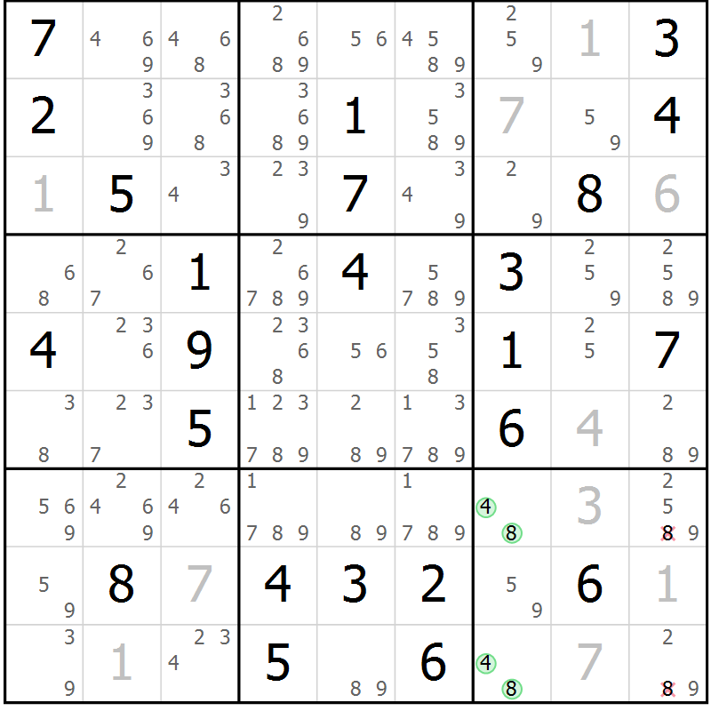 Position des candidats pour la solution de la Gr 37 page 40 du magazine de sudoku Maestro n° 086
