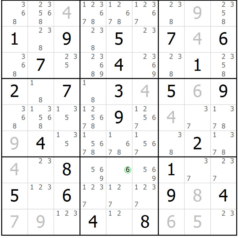 Position des candidats pour la solution de la Gr 38 page 41 du magazine de sudoku Maestro n° 086