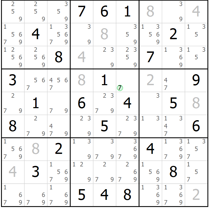 Position des candidats pour la solution de la Gr 42 page 45 du magazine de sudoku Maestro n° 086