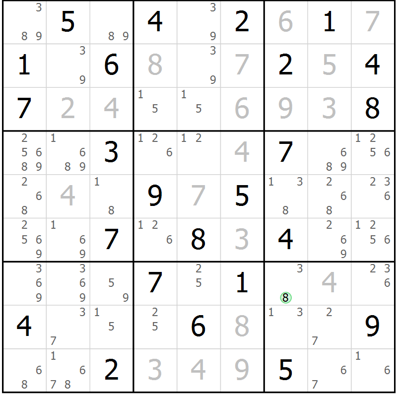 Position des candidats pour la solution de la Gr 44 page 47 du magazine de sudoku Maestro n° 086