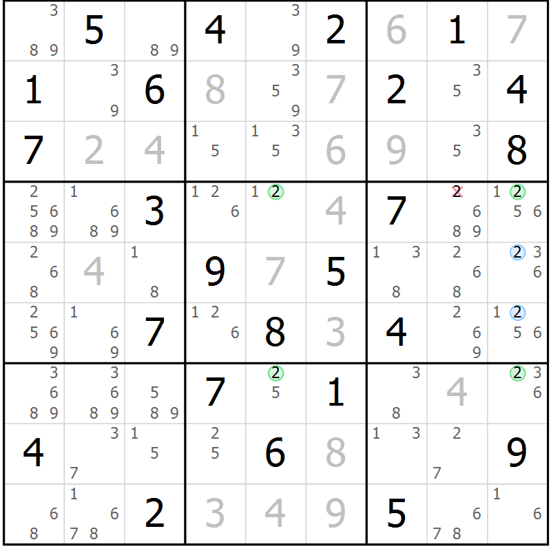 Position des candidats pour la solution de la Gr 44 page 47 du magazine de sudoku Maestro n° 086