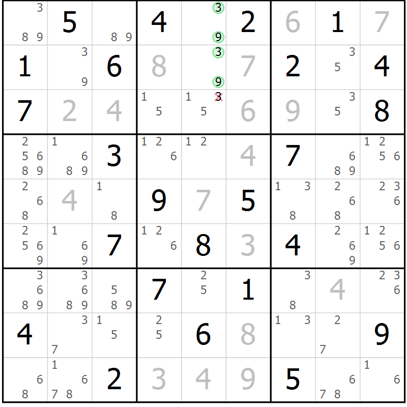 Position des candidats pour la solution de la Gr 44 page 47 du magazine de sudoku Maestro n° 086