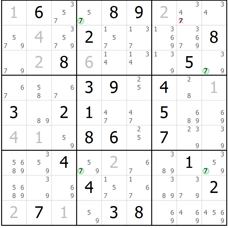 Position des candidats pour la solution de la Gr 53 page 56 du magazine de sudoku Maestro n° 086