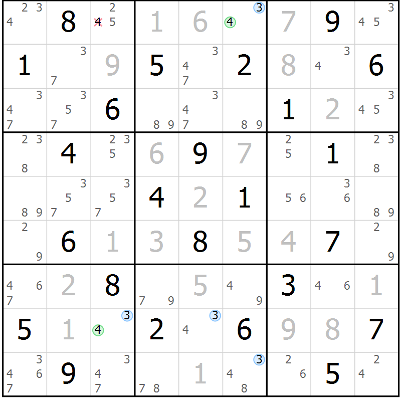 Position des candidats pour la solution de la Gr 54 page 57 du magazine de sudoku Maestro n° 086