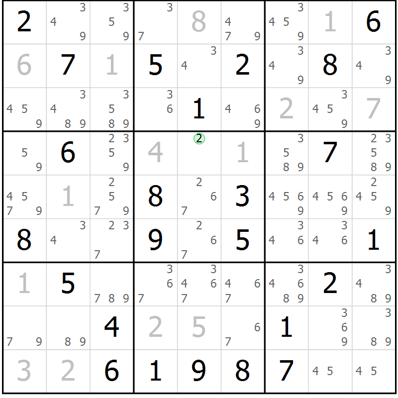 Position des candidats pour la solution de la Gr 56 page 59 du magazine de sudoku Maestro n° 086