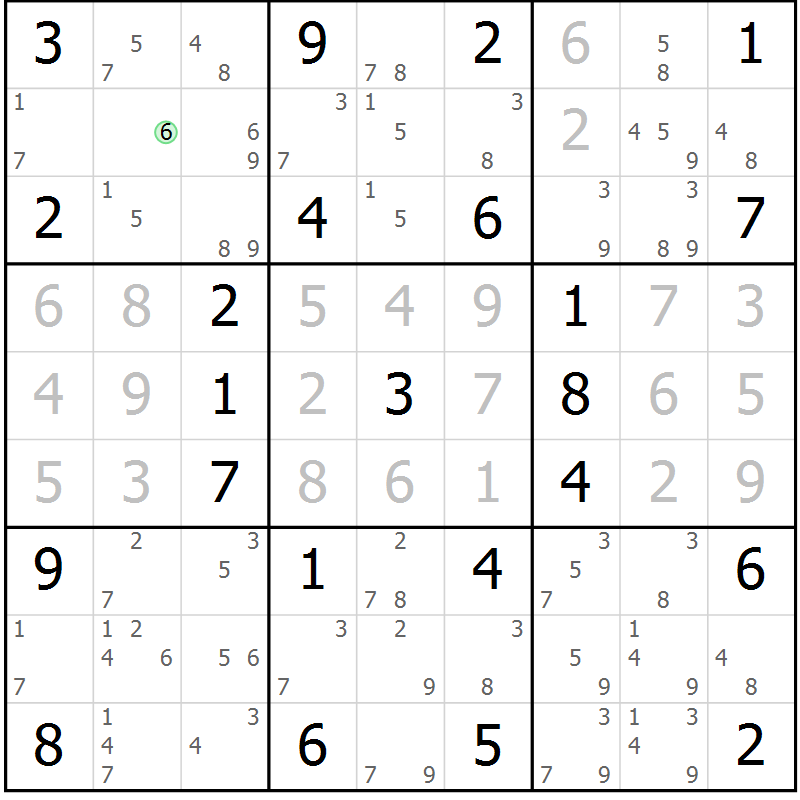 Position des candidats pour la solution de la Gr 60 page 63 du magazine de sudoku Maestro n° 086