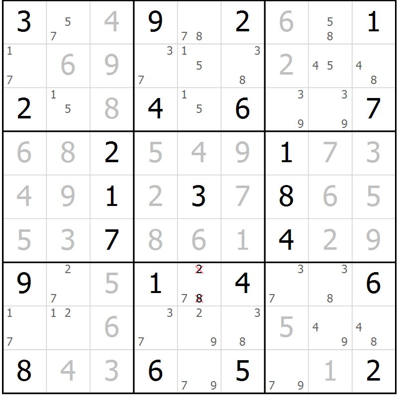 Position des candidats pour la solution de la Gr 60 page 63 du magazine de sudoku Maestro n° 086