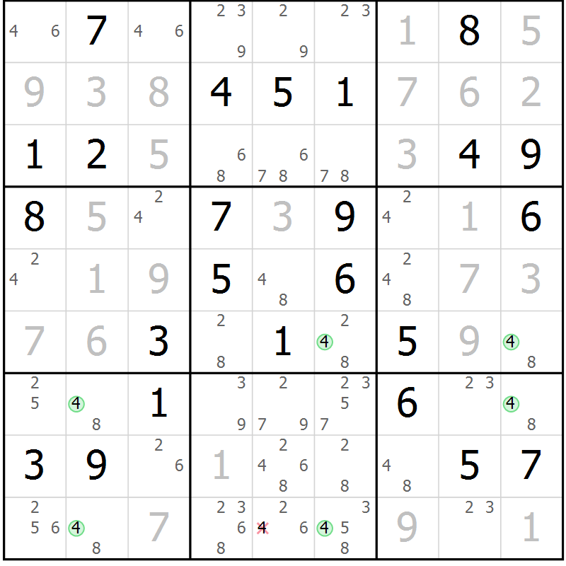 Position des candidats pour la solution de la Gr 62 page 65 du magazine de sudoku Maestro n° 086