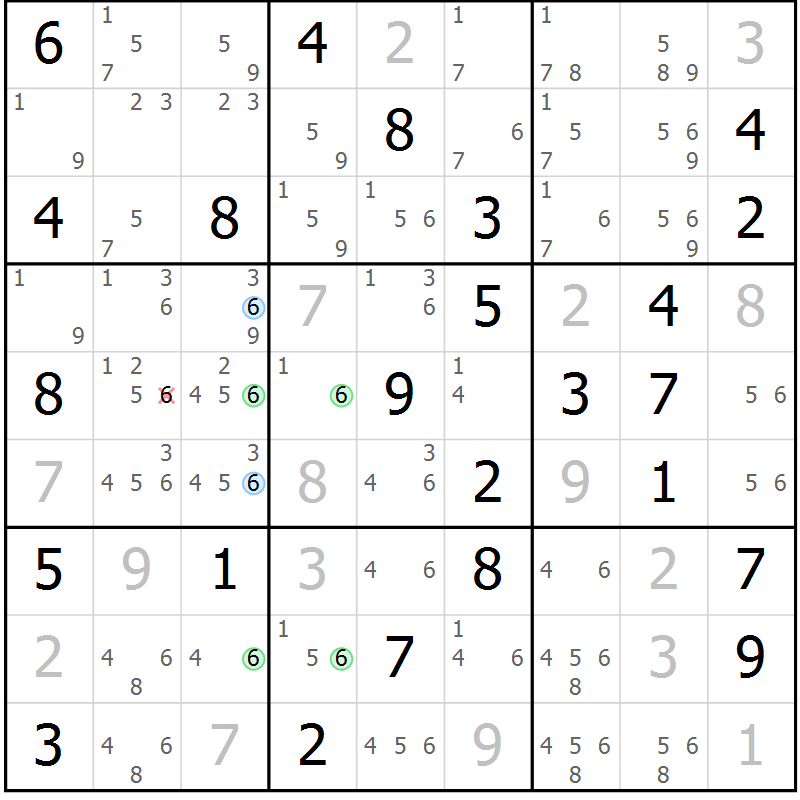 Position des candidats pour la solution de la Gr 71 page 74 du magazine de sudoku Maestro n° 086