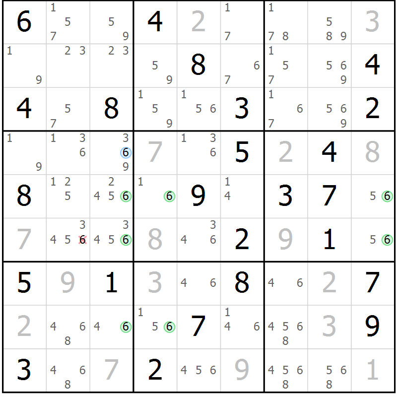 Position des candidats pour la solution de la Gr 71 page 74 du magazine de sudoku Maestro n° 086