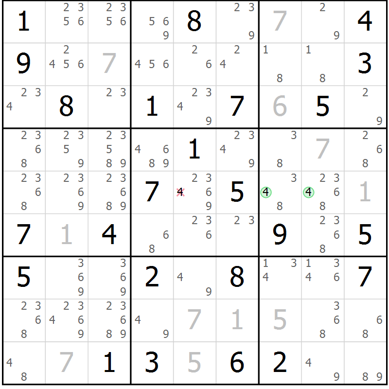 Position des candidats pour la solution de la Gr 75 page 78 du magazine de sudoku Maestro n° 086