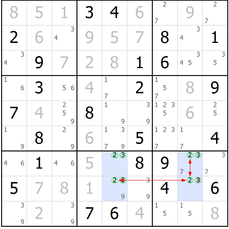 Position des candidats pour la solution de la Gr 83 page 86 du magazine de sudoku Maestro n° 086