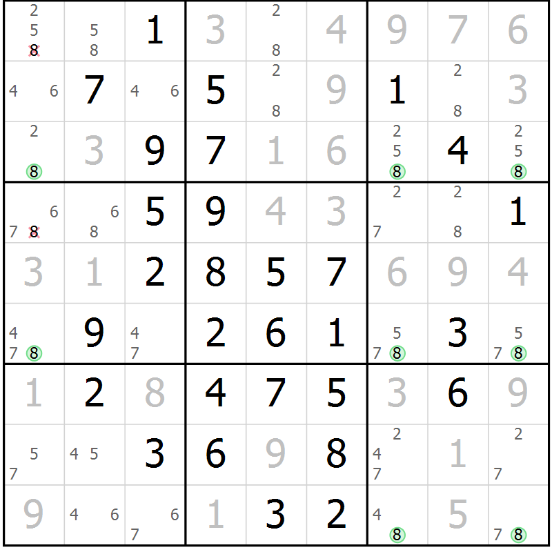 Position des candidats pour la solution de la Gr 14 page 17 du magazine de sudoku Maestro n° 087