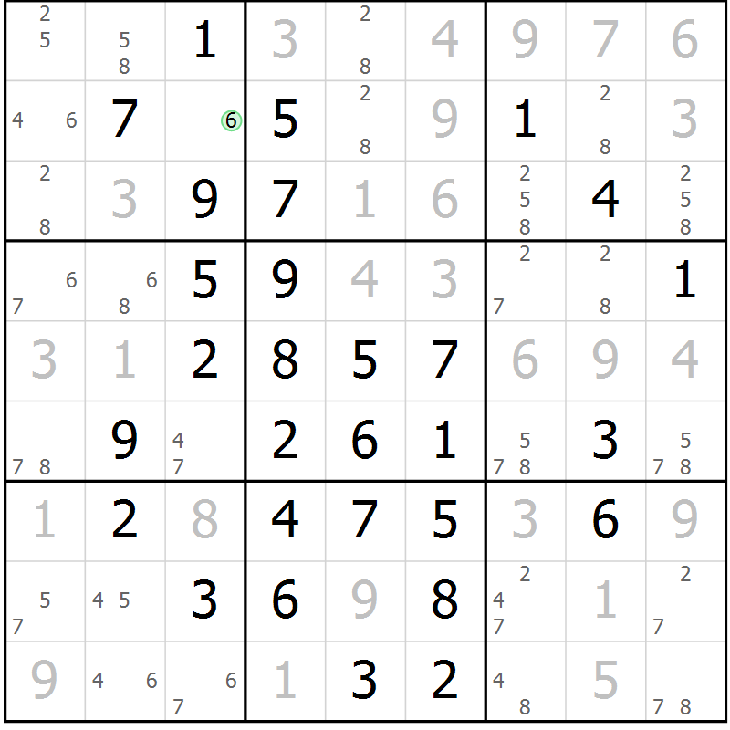 Position des candidats pour la solution de la Gr 14 page 17 du magazine de sudoku Maestro n° 087