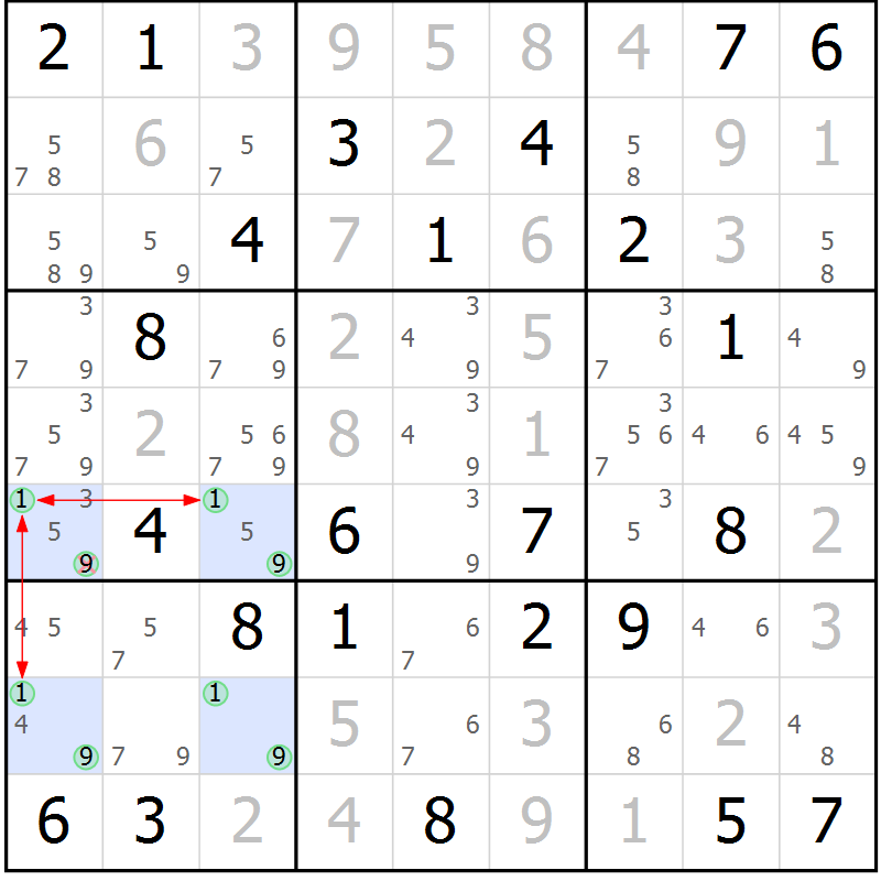 Position des candidats pour la solution de la Gr 24 page 27 du magazine de sudoku Maestro n° 087