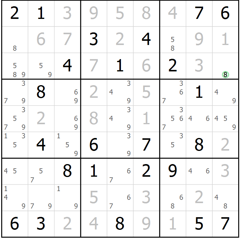 Position des candidats pour la solution de la Gr 24 page 27 du magazine de sudoku Maestro n° 087