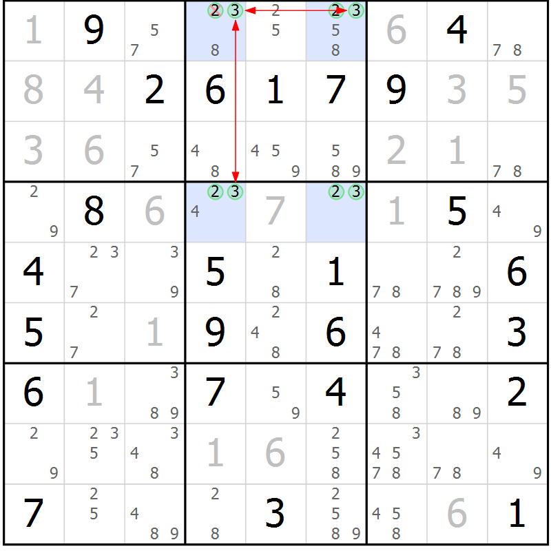 Position des candidats pour la solution de la Gr 30 page 33 du magazine de sudoku Maestro n° 087