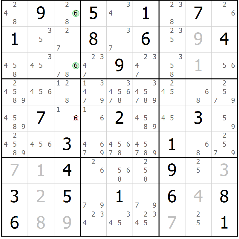 Position des candidats pour la solution de la Gr 31 page 34 du magazine de sudoku Maestro n° 087