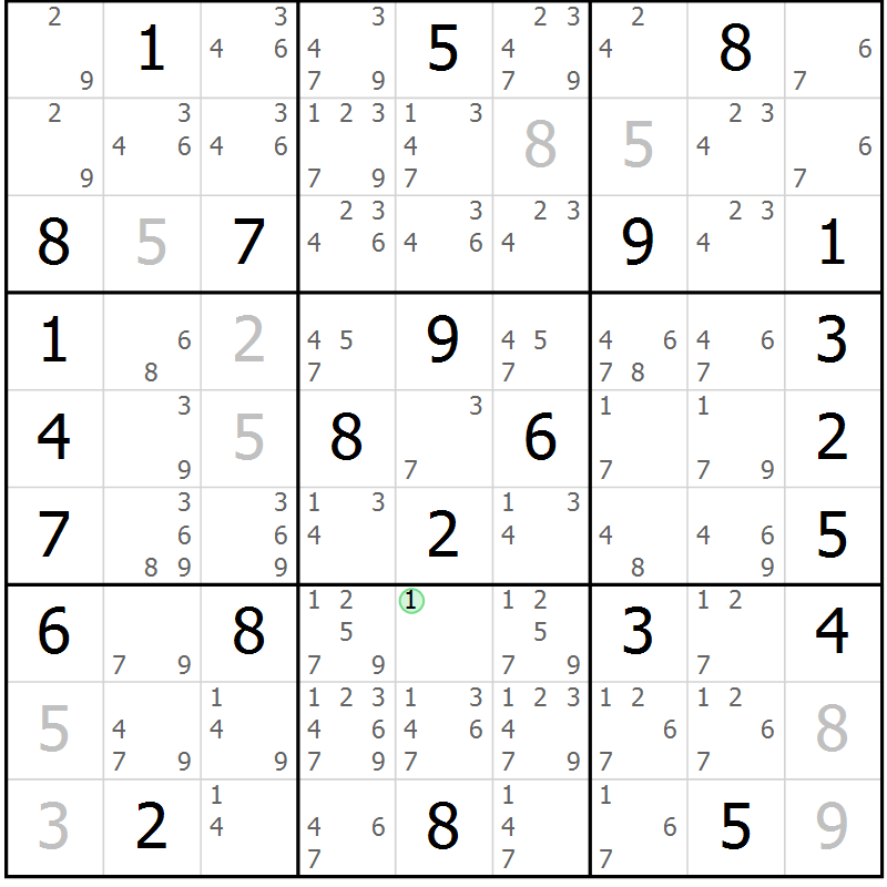 Position des candidats pour la solution de la Gr 32 page 35 du magazine de sudoku Maestro n° 087