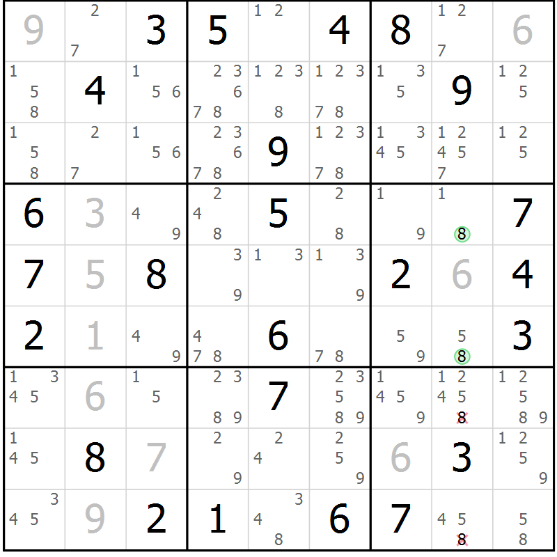 Position des candidats pour la solution de la Gr 35 page 38 du magazine de sudoku Maestro n° 087