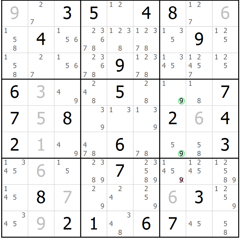 Position des candidats pour la solution de la Gr 35 page 38 du magazine de sudoku Maestro n° 087