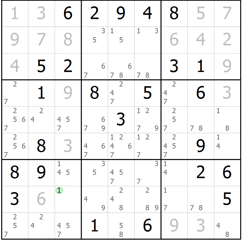 Position des candidats pour la solution de la Gr 41 page 44 du magazine de sudoku Maestro n° 087