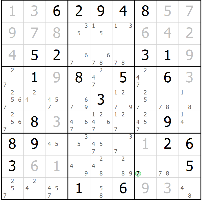 Position des candidats pour la solution de la Gr 41 page 44 du magazine de sudoku Maestro n° 087