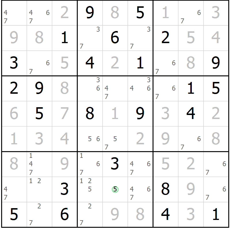Position des candidats pour la solution de la Gr 44 page 47 du magazine de sudoku Maestro n° 087